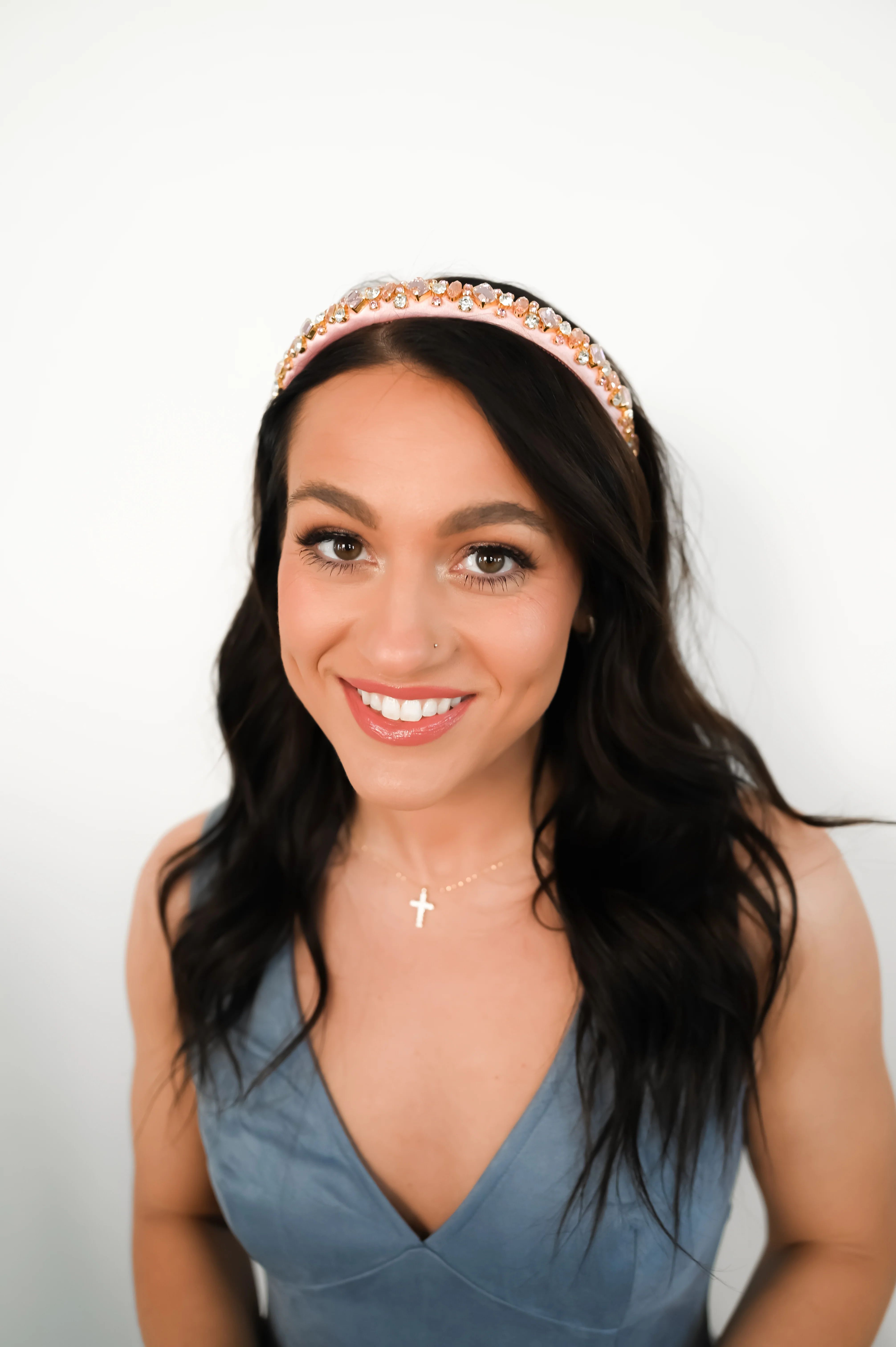 Blush Petal Feather Tiara - Image 3