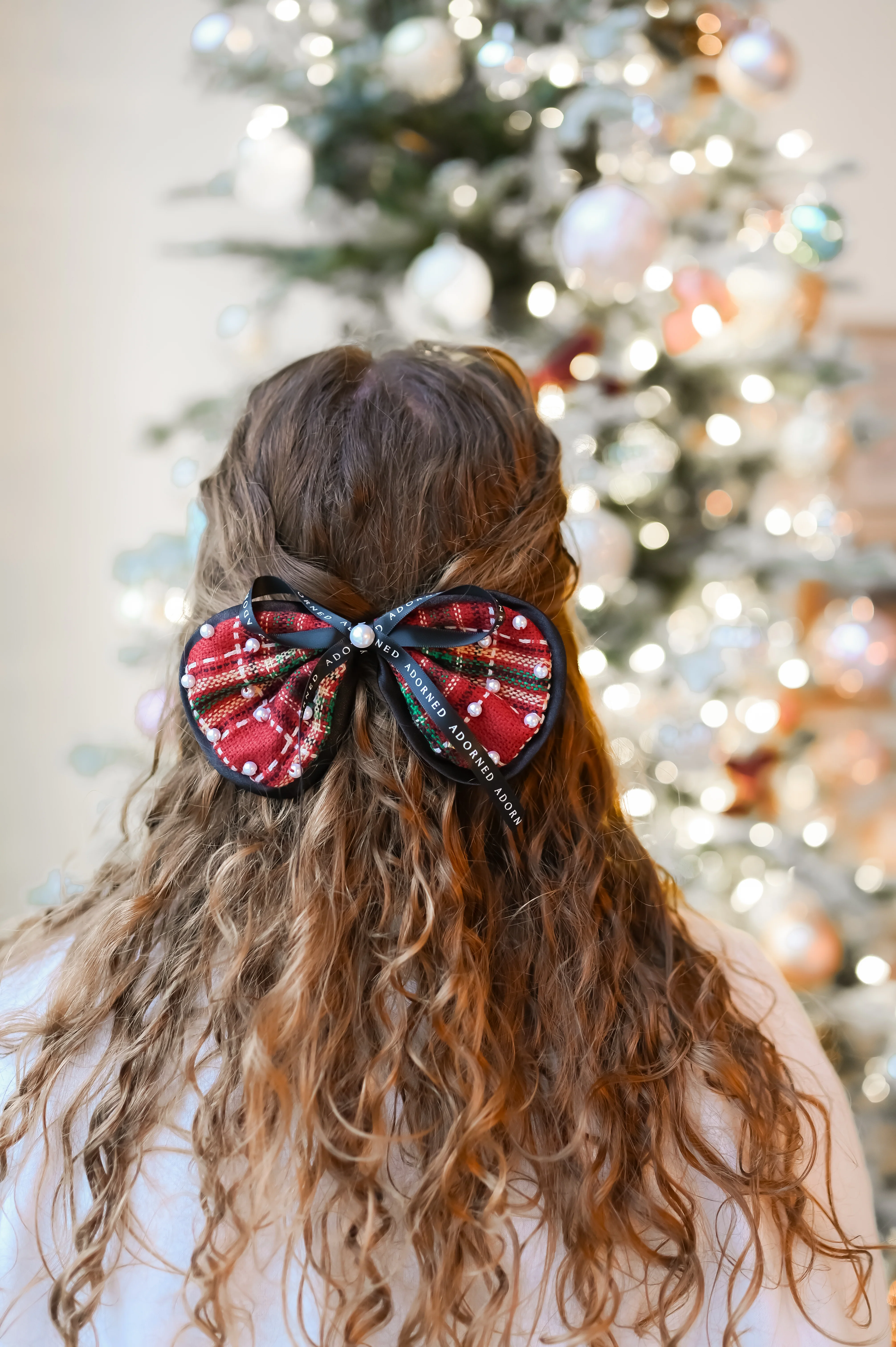 Holly Plaid Bow Clip - Image 4
