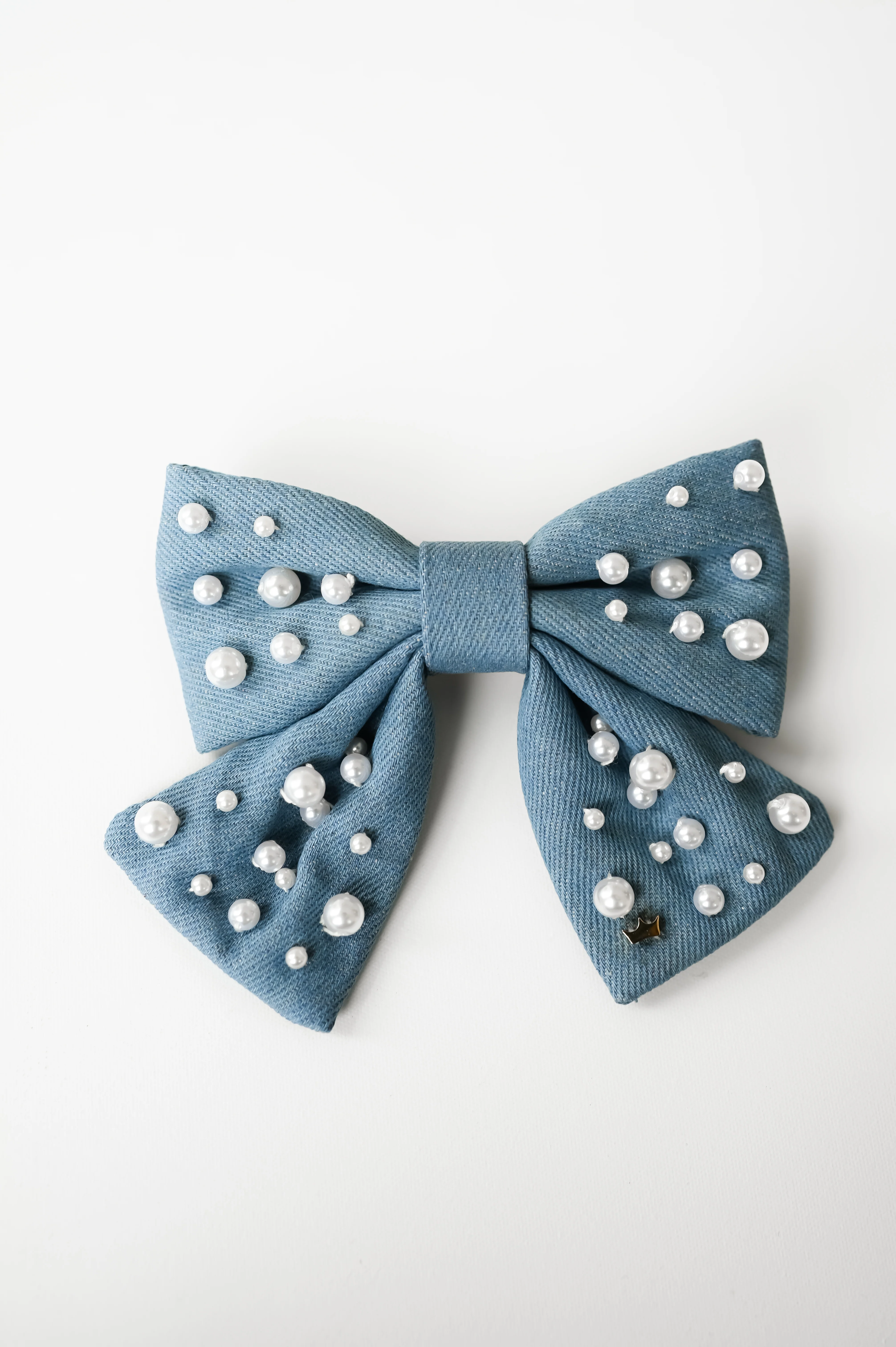 Sadie Denim Bow Clip - Image 4