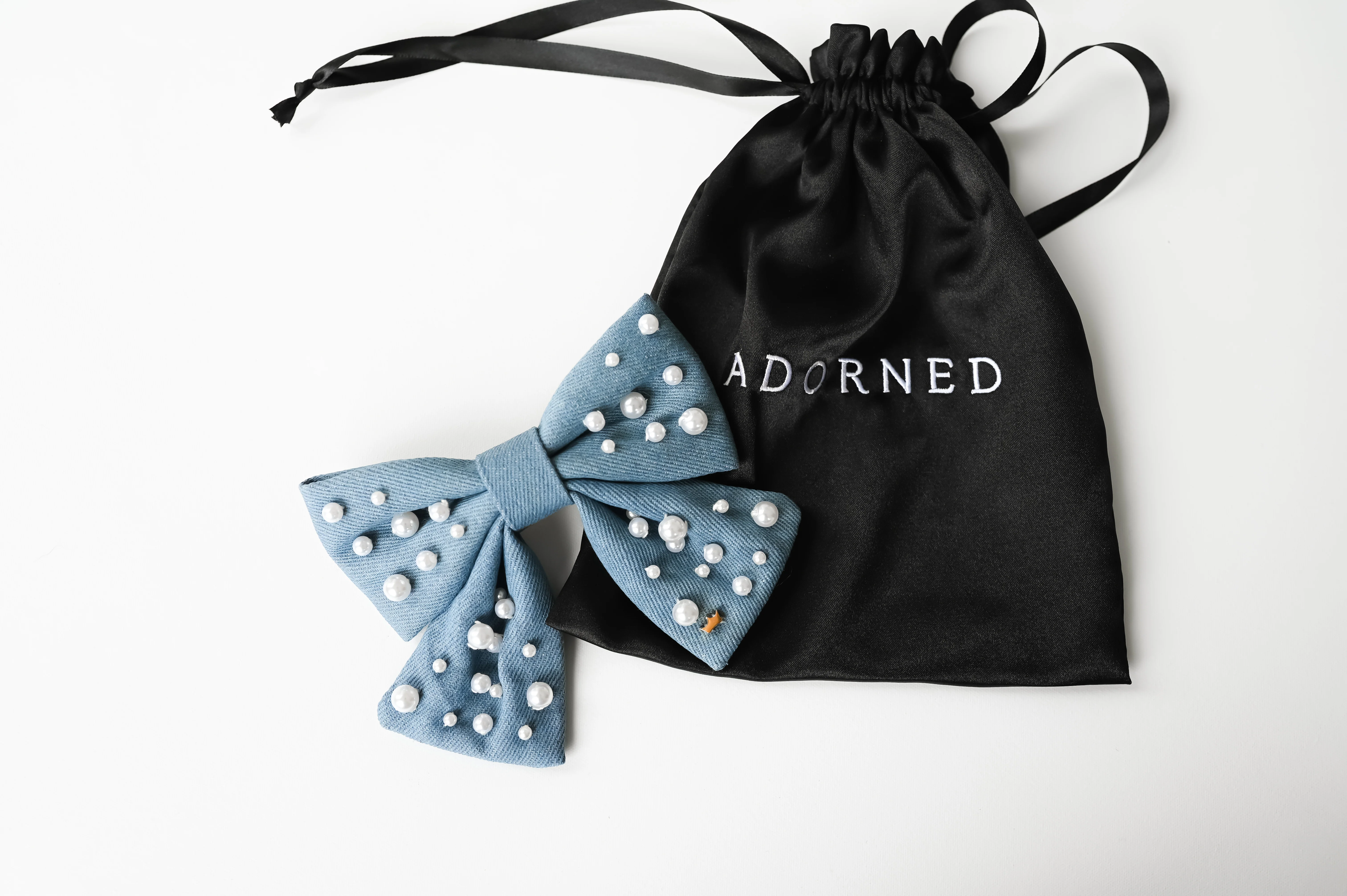 Sadie Denim Bow Clip - Image 5