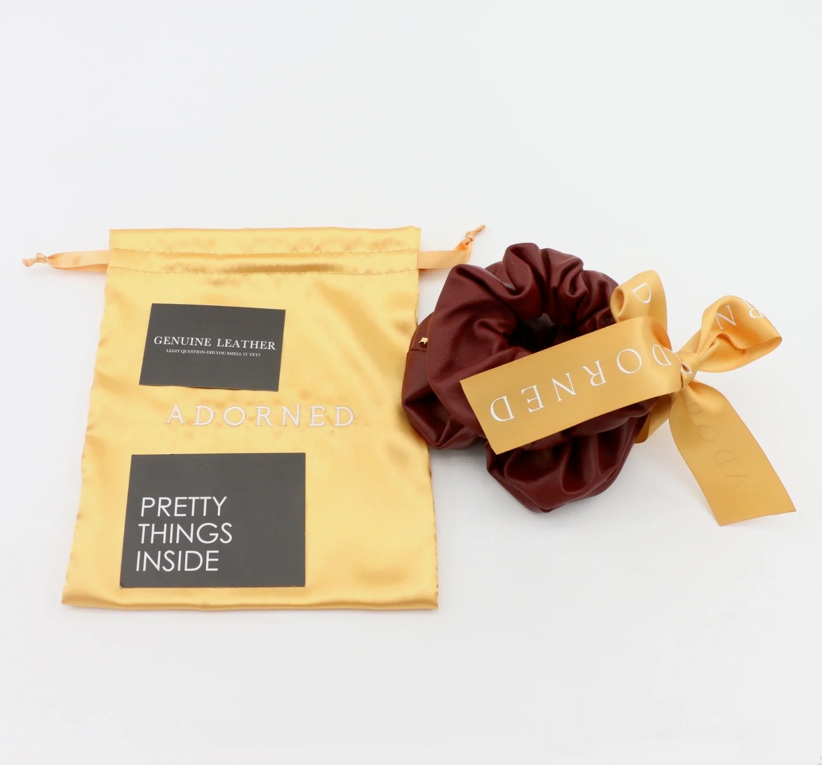 Tatiana Leather Scrunchie Duo - Image 3